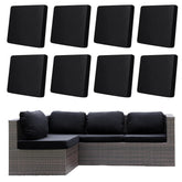 DREAHOTEXTIL 8-pack outdoor cushion covers in black, front view