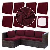 DREAHOTEXTIL 8Pcs Outdoor Cushion Covers in Claret Red