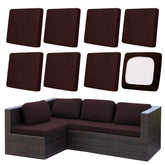 DREAHOTEXTIL 8Pcs Outdoor Cushion Covers in Coffee, front view