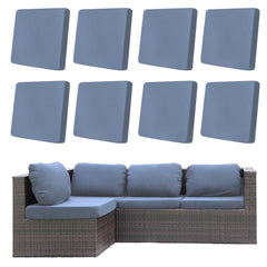 DREAHOTEXTIL 8Pcs Outdoor Cushion Covers in Grey Blue, front view
