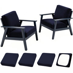 DREAHOTEXTIL outdoor cushion cover in navy blue, front view