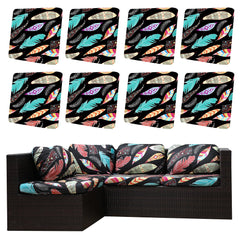 DREAHOTEXTIL outdoor cushion cover set in Color Leaf design, front view