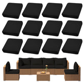 DREAHOTEXTIL Outdoor Cushion Covers 12-Pack in black, front view