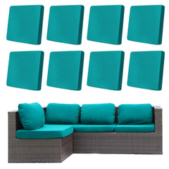 DREAHOTEXTIL Outdoor Cushion Covers 8Pcs Peacock Blue front view