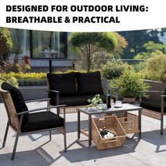 DREAHOTEXTIL outdoor cushion covers pack of 14, black