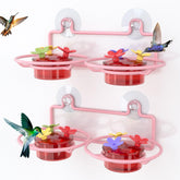 Dreamdrawer hummingbird feeder front view with pink containers