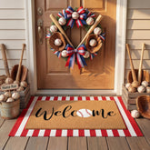 Drydiet Baseball Welcome Doormat front view with welcome lettering