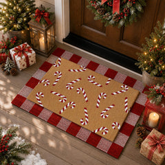 Drydiet Christmas doormat set featuring candy cane design