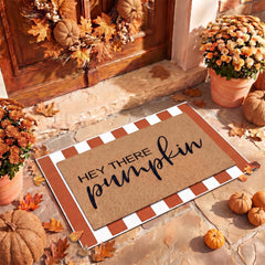 Drydiet doormat set with vibrant orange and white stripes