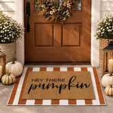 Drydiet Fall Layered Doormat Set showing the top layer with 'Hey There Pumpkin' text