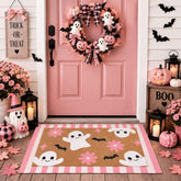 Drydiet Halloween door mat set featuring a cute ghost design in pink