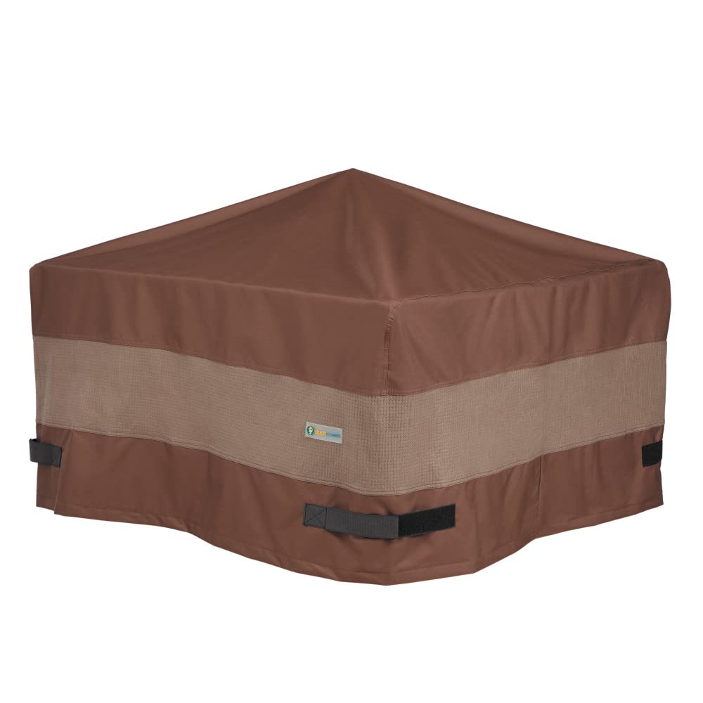 Duck Covers Ultimate Waterproof Fire Pit Cover front view in mocha cappuccino