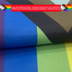 ducuh Progress Pride Rainbow Garden Flag close-up of stitching