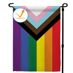 ducuh Progress Pride Rainbow Garden Flag front view