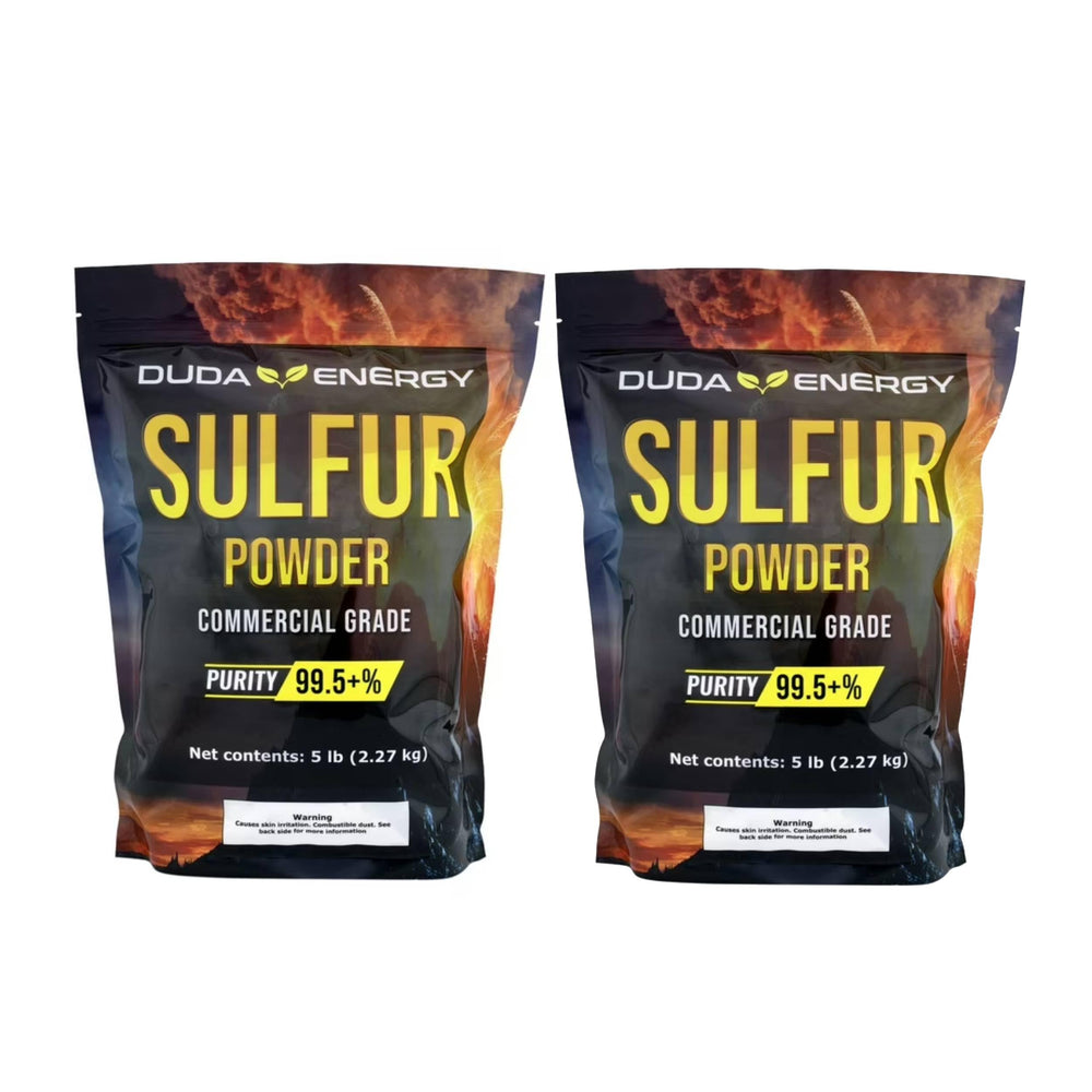 Duda Energy 10 lb Yellow Sulfur Powder Fertilizer front view in packaging
