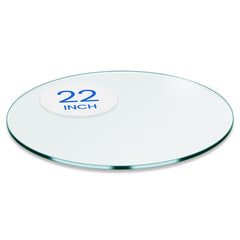 Dulles Glass 22-inch round clear tempered glass table top front view