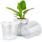 DUNPUTE 15 Pack Clear Nursery Pots, 7 Inch front view