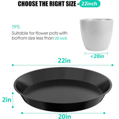 DUNPUTE 22 Inch plant saucer side view