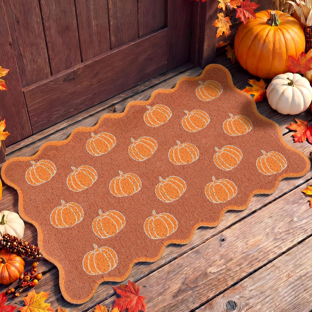 Dunzy Fall Doormat pumpkin pattern front view