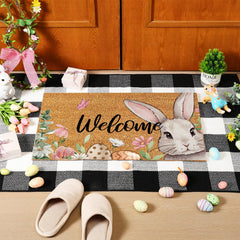 Duraaamo black and white checkered rug side view