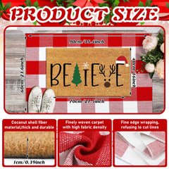Duraaamo Christmas Doormat set displayed on front porch