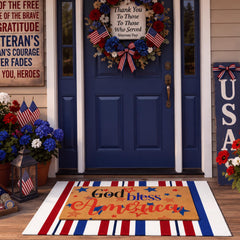 Duraaamo patriotic doormat set, front view of coir doormat