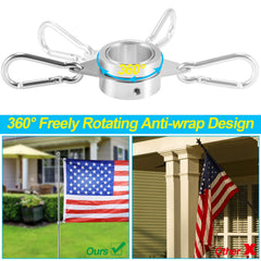 Durable aluminium alloy BONWIN flag pole clips in silver
