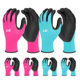 DURATECH Garden Gloves Medium, blue and pink pairs front view