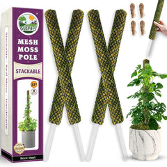 Duspro 22-inch black stackable moss pole for plants front view