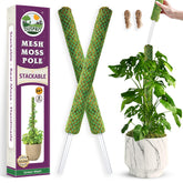 Duspro 22-inch green moss pole front view with natural moss surface
