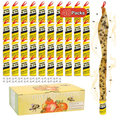 Dwcom Trap Fly Strips 40 pack yellow sticky traps front view