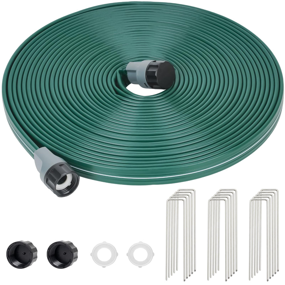 DXront 50ft soaker hose front view with micro-holes