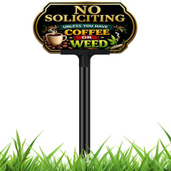 DXSIGN Funny No Soliciting Yard Sign front view