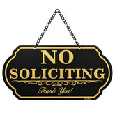 DXSIGN No Soliciting Sign 10 x 5 inch front view