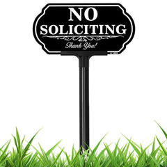 DXSIGN No Soliciting Sign 10 x 5 inches front view