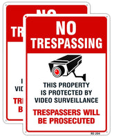 Dxyizus Signs 10x14 No Trespassing sign front view with security camera icon