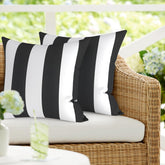 DYTXIII 18x18 outdoor pillow cover front view in Cabana Black