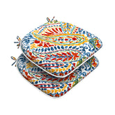 DYTXIII Outdoor Chair Cushions set of 2 in paisley multi design