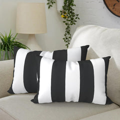 DYTXIII Outdoor Waterproof Lumbar Pillow Cover front view Cabana Black