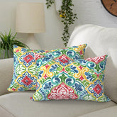 DYTXIII waterproof lumbar pillow front view in damask red
