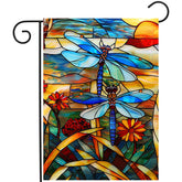 DZGlobal 12x18 double sided dragonfly garden flag in vibrant colours