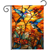 DZGlobal 12x18 Hummingbird Garden Flag front view