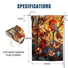 DZGlobal Cardinal Red Birds Garden Flag side view
