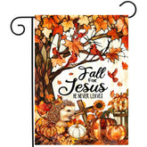 DZGlobal Fall for Jesus garden flag front view 12x18 inches