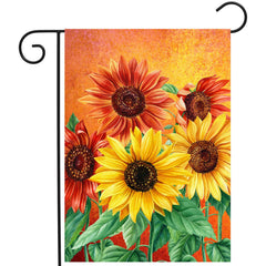 DZGlobal Fall Garden Flag sunflower design front view