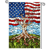 DZGlobal Patriotic Garden Flag 12x18 double-sided July-tree design