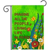 DZGlobal Peace Garden Flag 12x18 front view with vibrant colours