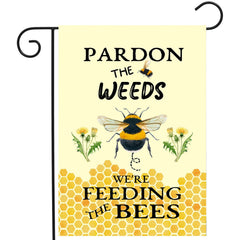 DZGlobal Summer Bee Garden Flag front view with vibrant colours