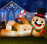 EAONE 10FT Inflatable Gingerbread Man lying flat with LED lights