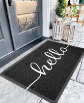 EARTHALL Funny Hello Doormat front view, 48"x32", brown colour